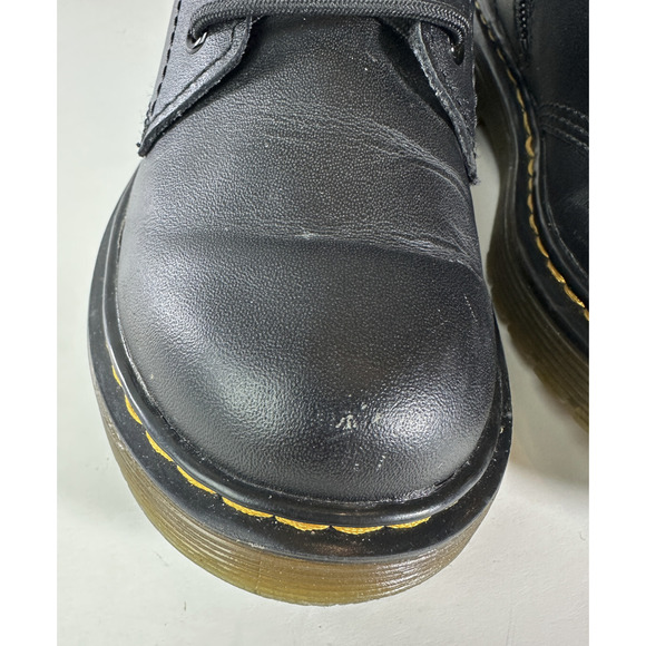 Dr. Martens Junior 1460 Softy T Black Leather Lace-Up Side Zip Boots Kids Size 2 - Picture 4 of 14